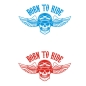 Preview: Autoaufkleber Skull Biker Born To Ride  Auto Aufkleber Sticker Motorhaube A513