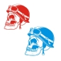 Preview: Autoaufkleber Skull Motorradhelm Biker  Rockabilly Aufkleber Motorhauben Aufkleber Sticker A429