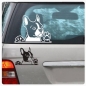 Preview: Boston Terrier Auto Aufkleber Hundeaufkleber Sticker Pfote A635