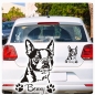 Preview: Boston Terrier Name Pfoten Autoaufkleber Auto Aufkleber Sticker A766