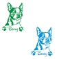 Preview: Boston Terrier Name Pfoten Autoaufkleber Auto Aufkleber Sticker A766