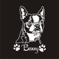 Preview: Boston Terrier Name Pfoten Autoaufkleber Auto Aufkleber Sticker A766