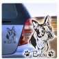 Preview: Auto Aufkleber Boston Terrier Name  Sticker Hunde Hundeaufkleber A450