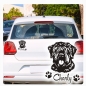 Preview: Auto Aufkleber Bouvier des Flandres Name Hund Pfoten Sticker A4195e Autoaufkleber Pfoten A3005