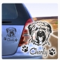 Preview: Auto Aufkleber Bouvier des Flandres Name Hund Pfoten Sticker A4197