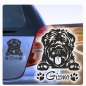 Preview: Auto Aufkleber Bouvier des Flandres Name Hund Pfoten Sticker A4198