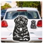 Preview: Auto Aufkleber Bouvier des Flandres Hund Pfoten Sticker A4199