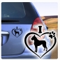 Preview: Auto Aufkleber I Love Boxer Herz Pfote Autoaufkleber Hund Pfoten clickstick A469