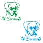 Preview: Auto Aufkleber Boxer Name Autoaufkleber Hund Pfoten clickstick A465