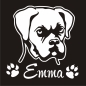 Preview: Auto Aufkleber Boxer Name Autoaufkleber Hund Pfoten clickstick A465