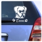 Preview: Auto Aufkleber Boxer Name Autoaufkleber Hund Pfoten clickstick A465