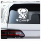 Preview: Auto Aufkleber Boxer Name Autoaufkleber Hund Pfoten clickstick A465