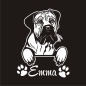 Preview: Bullmastiff Name Pfoten Autoaufkleber Auto Aufkleber Sticker A874