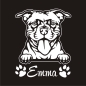 Preview: American Pitbull Terrier Bullterrier Name Pfoten Autoaufkleber Auto Aufkleber Sticker A898