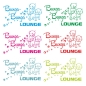 Preview: Tür Aufkleber Bunga-Bunga Lounge Wandtattoo Sticker Türaufkleber T275
