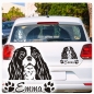 Preview: Cavalier King Charles Spaniel Name Pfoten Autoaufkleber Auto Aufkleber Sticker A908