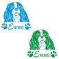 Preview: Cavalier King Charles Spaniel Name Pfoten Autoaufkleber Auto Aufkleber Sticker A908