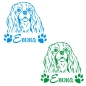 Preview: Cavalier King Charles Spaniel Name Pfoten Autoaufkleber Auto Aufkleber Sticker A909