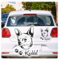 Preview: Auto Aufkleber Chihuahua Name Autoaufkleber Hund Hunde Sticker Pfoten A149