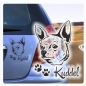 Preview: Auto Aufkleber Chihuahua Name Autoaufkleber Hund Hunde Sticker Pfoten A149