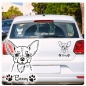 Preview: Auto Aufkleber Chihuahua Name Autoaufkleber Hund Pfoten clickstick A711