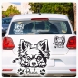 Preview: Chihuahua Autoaufkleber Sticker Aufkleber Hund Pfoten Name A4258