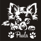 Preview: Chihuahua Autoaufkleber Sticker Aufkleber Hund Pfoten Name A4258