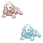 Preview: Auto Aufkleber Cocker Spaniel Hund Pfoten Autoaufkleber Sticker A699