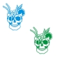 Preview: Cocktail Skull Bones Wohnmobil Aufkleber Caravan Sticker WoMo307