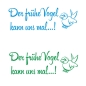 Preview: Der Frühe Vogel kann uns mal! Wandtattoo Wandaufkleber W1300