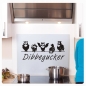 Preview: Wandtattoo Dibbegucker Eulen Zitat Essen Gucker Spruch Kochen Topf W3044