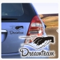 Preview: Autoaufkleber Dreamteam Hand Pfote Sticker Auto Aufkleber A653