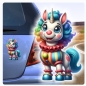 Preview: Cooler Einhorn Clown Autoaufkleber Sticker Auto Aufkleber Digitaldruck DA356