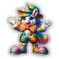 Preview: Cooler Einhorn Clown Autoaufkleber Sticker Auto Aufkleber Digitaldruck DA353