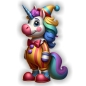 Preview: Cooler Einhorn Clown Autoaufkleber Sticker Auto Aufkleber Digitaldruck DA355