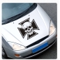 Preview: Eisernes Kreuz Skull Auto Aufkleber Motorhaube Sticker Cross Iron A136