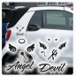 Preview: Auto Aufkleber Engel Angel Teufel Devil Sticker Tattoo 2er Set Clickstick A2047