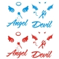 Preview: Auto Aufkleber Engel Angel Teufel Devil Sticker Tattoo 2er Set Clickstick A2047