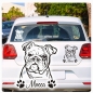 Preview: Hundeaufkleber Englische Bulldogge Name Autoaufkleber Sticker A292