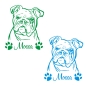 Preview: Hundeaufkleber Englische Bulldogge Name Autoaufkleber Sticker A292