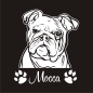 Preview: Hundeaufkleber Englische Bulldogge Name Autoaufkleber Sticker A292