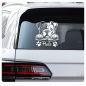 Preview: Englische Bulldogge Name Autoaufkleber Auto Aufkleber Sticker Hund Pfoten A4269