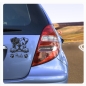 Preview: Englische Bulldogge Name Autoaufkleber Auto Aufkleber Sticker Hund Pfoten A4269