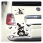 Preview: Eule Hexe Katze Besen Auto Aufkleber Autoaufkleber Sticker  A3056