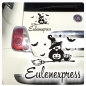 Preview: Eule Hexe Katze Eulenexpress Auto Aufkleber Sticker Sterne Autoaufkleber A2075