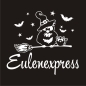 Preview: Eule Hexe Katze Eulenexpress Auto Aufkleber Sticker Sterne Autoaufkleber A1147