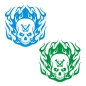 Preview: Flames Skull Totenkopf Bones Autoaufkleber Auto Aufkleber Sticker A756