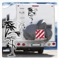 Preview: Wohnmobil Aufkleber Flamingo Karibik Palme WoMo Caravan Aufkleber Sticker WoMo128