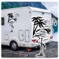 Preview: Wohnmobil Aufkleber Flamingo Karibik Palme WoMo Caravan Aufkleber Sticker WoMo128