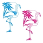 Preview: Wohnmobil Aufkleber Flamingo Karibik Palme WoMo Caravan Aufkleber Sticker WoMo128